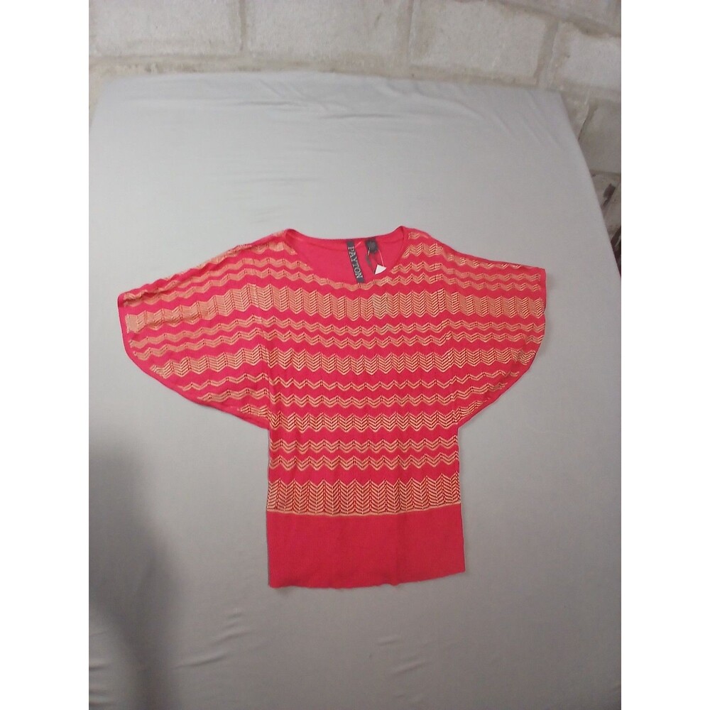 NWT Payton Orchid Coral Sand Chevron Knit Dolman Sleeve Top Women's Top Size S.